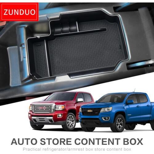 ZUNDUO CAR Armrest Box Storage For Chevrolet COLORADO CHEVY 2015-2018 Box Stowing Tidying ABS+PVC