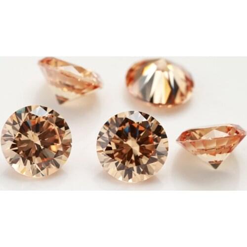 1~3mm 500pcs/lot Champagne color loose cubic zirconia sunshin brilliant cut cz stones