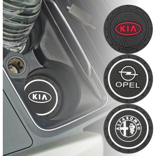 1pcs 72mm Car-Styling PVC Car non-slip coaster Mat Case For Alfa Romeo Giulietta Spider GT Giulia Mito 147 156 159 accessories