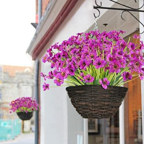 1Pc Artificial Flower Romantic Wear-resistant Plastic Realistic 5 Branches Fake Festive party Orchid for Office home