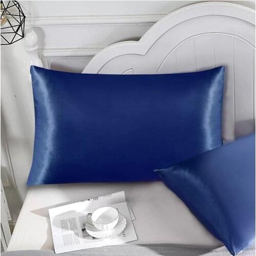 SISISILK 1pcs Solid color Silk satin Pillowcase Silky Soft Pillow Case Standard Silk Satin Pillow Case Bedding Pillowcase
