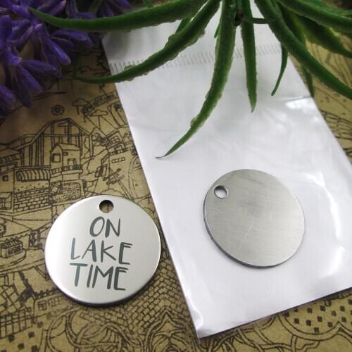 10pcs--"ON LAKE TIME"stainless steel charms 5 styles for choosing DIY Charms for necklace bracelets