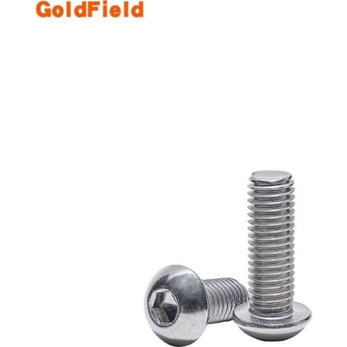 100/50pcs ISO7830 304 Stainless Steel Hexagon Hex Socket Button Head Screw Bolts Round Head Screw Standard ISO7380 M3 M4 M5