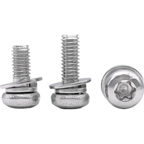 20pcs M5 Torx pan head screw T&TX round headed screw three combination bolts stainless steel bolt GB2672 8mm-20mm long