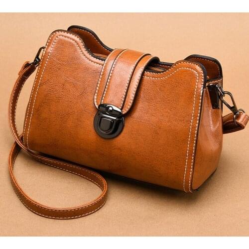 2021 New Vintage Women Small Handbags High Quality Oil Wax Ladies Shoulder Messenger Bags Brand Luxury Women Mini Crossbody Bags