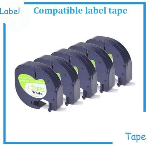 30Packs cheap Paper Label Tape 91200 91220 91330 dymo letratag Label Tape for DYMO LetraTag Label Printer Black on White 12mm*4M