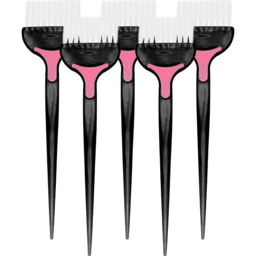 5PCS Simple Hair Dye Brushes Barbershop Tool Hair Oil Treatment Brushes Single Side Inverted Film Care Brush for Home Shop (Blac