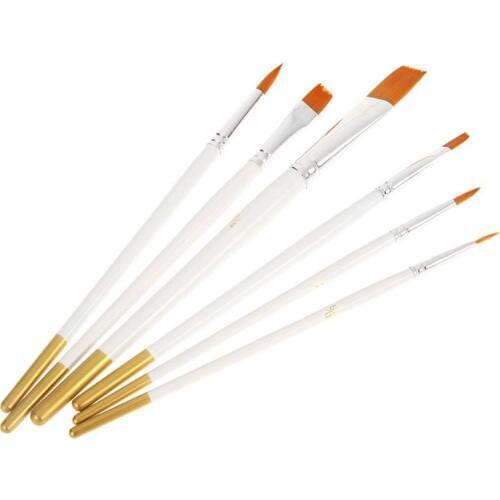 6pcs Nylon Hair Oil Paint Drawing Brushes for Kids DIY Watercolor Oil Acrylic Painting Art Pen Set Supplies