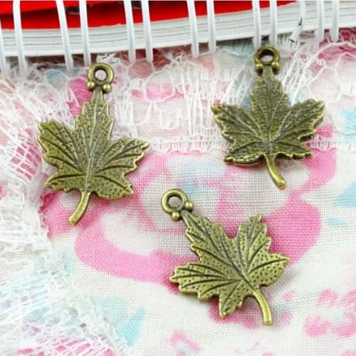 80pcs/lot maple leaf pendant 23.2*15.3MM antique bronze plated leaves Charms DIY jewelry accessories