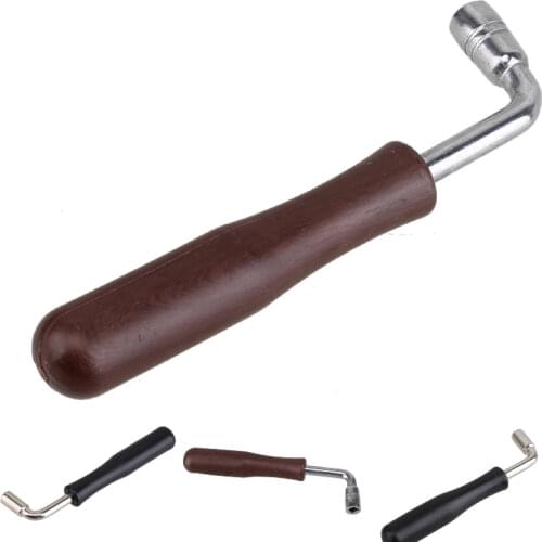 Chinese Guzheng tuner spanner L-shape tuning wrench convenient carry tool Black/ Brown
