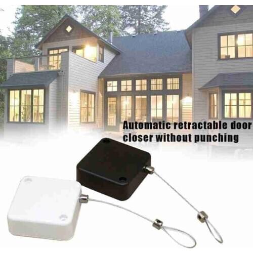 Automatic Door Closer Punch-free Automatic Sensor Door Closer Automatically Close For All Doors Black and White