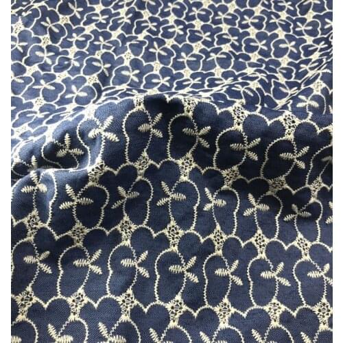 White Floral Embroidered Cotton Cloth Womens Summer Hollow Fabric 3Colors