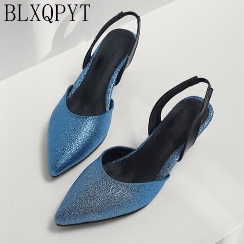 BLXQPYT Big Size 34- 46 Sandals Women summer 2019 high heels 5cm Platforms Pointed toe Fashion Sexy Shoes Woman Pumps 567-7