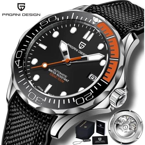 PAGANI DESIGN New Fashion Brand Silicone Mens Automatic Watches Top 007 Commander Men Mechanical Wristwatch Japan NH35A Watches