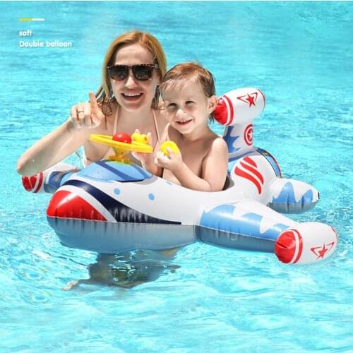 Baby Swimming Ring Seat Float Children Thickened Steering Wheel Airplane Type Inflatable Swim Float Swimming Pool Accessories