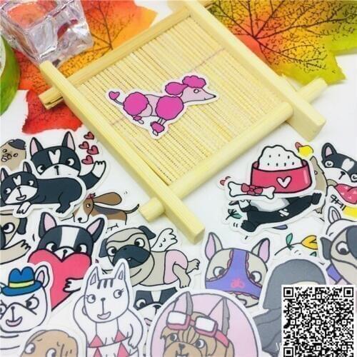 40 pcs Cute funny puppy Stickers for Car Styling Bike Motorcycle Phone book Travel Luggage toy Funny Sticker Bomb Decals
