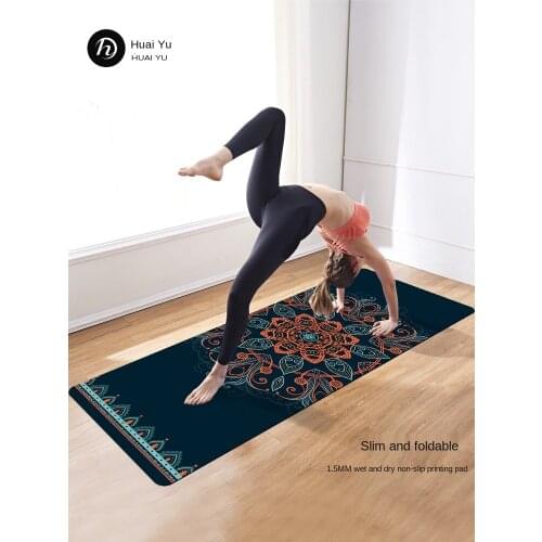 Huaiyu Natural Rubber Yoga Mat anti slip womens thin towel blanket portable foldable yoga mat household