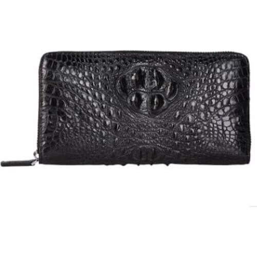 LINSHE crocodile wallet bag head long men chain bag new men wallet male Genuine leather Hand bag men clutch bag