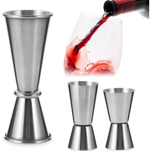 15/30ml 25/50ml Stainless Steel Cup Cocktail Shaker Measure Cup Dual Shot Drink Spirit Measure Jigger Kitchen Bar Tools