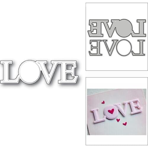 New Love Shadow Bold Script Word 2020 Metal Cutting Dies for DIY Scrapbooking and Card Making Decor Embossing Craft No Stamps