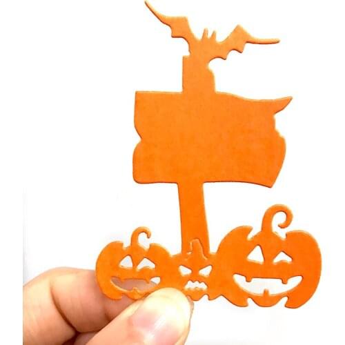 Miss Vintage Halloween Pumpkin Bat Post Metal Cutting Dies Stencils For Making Scrapbooking DIY Album Paper Cards Embossing Die