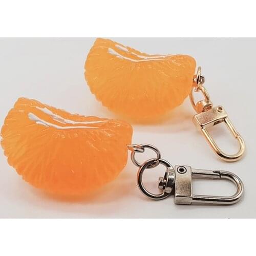 Fashion Resin Simulated Orange Keychain Keyring for Women Girl Fruit Jewelry Handbag Pendant Milk Tea Shop Activity Gifts
