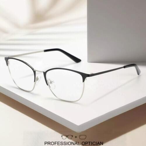 BLUEMOKY Half Rim Optical Glasses Men Business Brand Designer Myopia Spectacles Frame Anti Blue Light Prescription Lens Eyewear