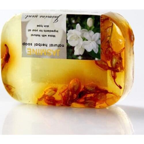 90g Natural Jasmine Flower Essential Oil Handmade Soap Aromatherapy Fragrant Face Skin Cleansing Moisturizing Whitening