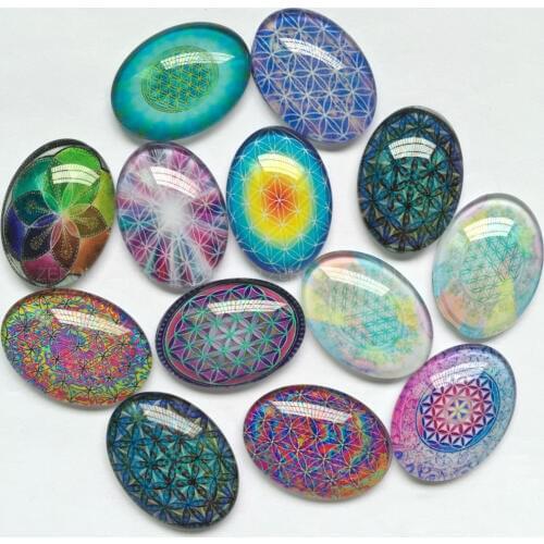 ZEROUP 13x18mm oval glass cabochon pictures mixed pattern fit base setting for jewelry embellishment flatback 50pcs/lot TP-411