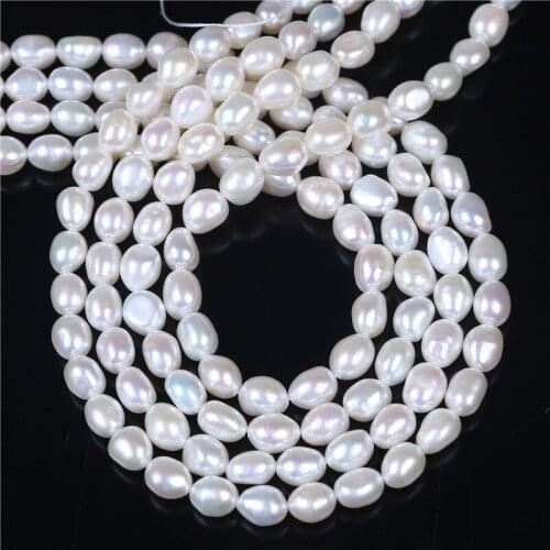 7-8mm irregular shape straight drilled loose freshwater pearl