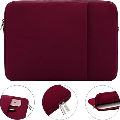 Rainyear Laptop Sleeve Bag Notebook Case Pocket For Acer ASUS HP For Tablet PC Mackbook Air iPad 11 13 14 15 15.6 inch wine Red
