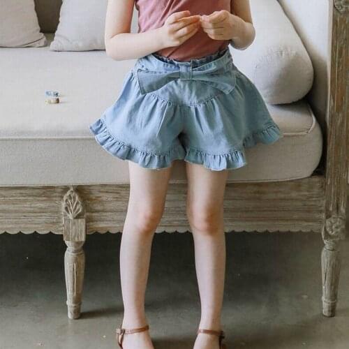 Korean Girls Denim Shorts Baby Summer Sweet Bow Shorts 2 3 5 6 8 10 years old