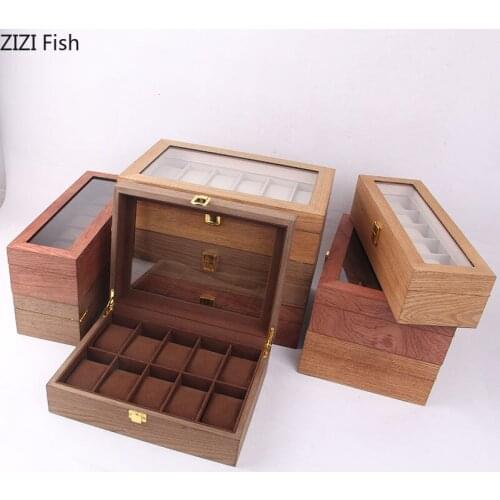 Modern Wooden Watch Display Box Jewelry Organizer Wood Grain Exquisite Watch Collection Wooden Bin Storage Packaging Gift Wrap