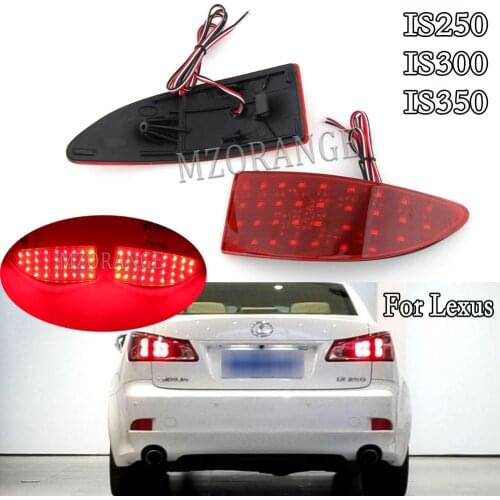 MIZIAUTO LED Rear Bumper Reflector Light For Lexus IS250/IS300/IS350 2006-2013 Tail Stop Brake Lights Car Accessories With Light