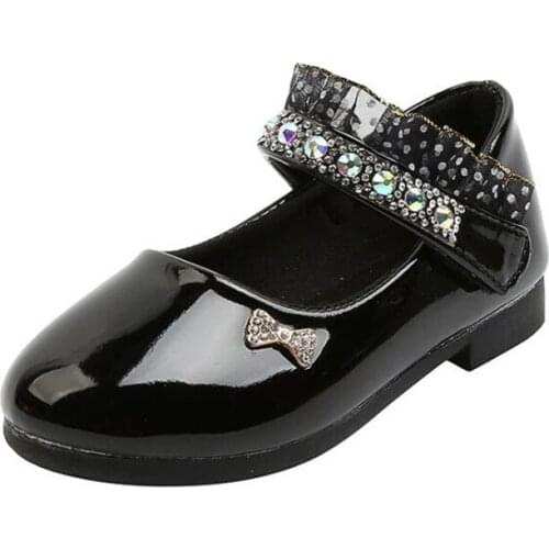 Girls Shoes Pearls Princess Shoes Costume Tweed Baby Kids Children Mary Janes Shoes Bead Toddlers Non-slip Spring Autumn