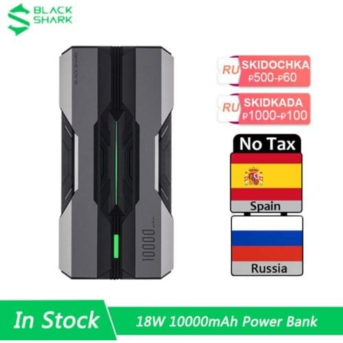 Black Shark Power Bank 10000mAh 18W Fast Charge Powerbank External Battery Bank Three USB Output For Smartphone