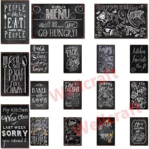 [ WellCraft ] Kitchen Coffee Chalkboard LOVE LIFE Metal Signs Posters Vintage Wall Painting Custom Pub Decor LTA-1775