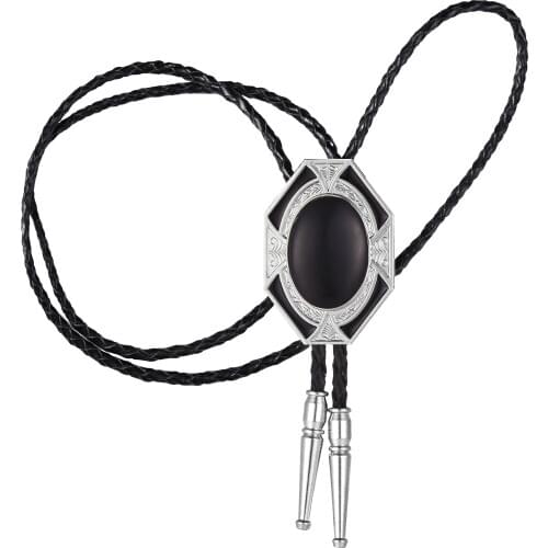 Western cowboy bolo tie natural agate metal tie with a personalized suit and tie
