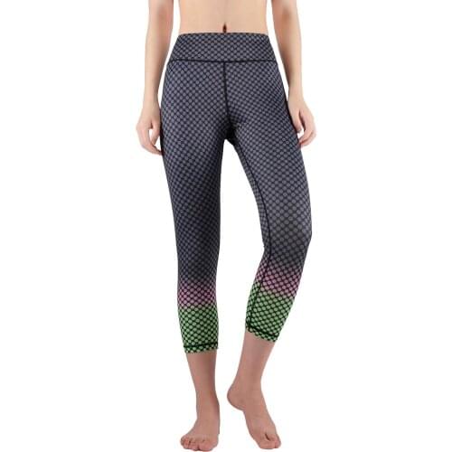 Digital Printed Gradient Ladies Fitness Yoga Pants High Waist Seamless Stretch Womens Sports Pants Fitness Leggings Tight Pants