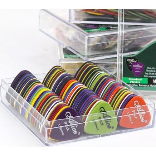 1 Box Case 30-50 Guitar Picks Alice Acoustic Electric Bass Pic Plectrum Mediator Guitar Accessories Thickness 0.58 - 1.5 mm