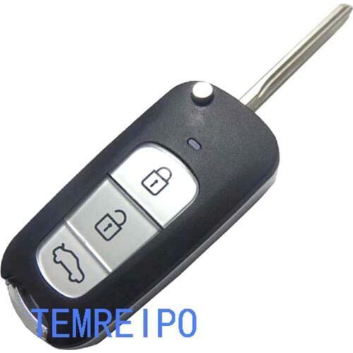 10pcs/lot remote control folding key blank case for hyundai elantra tucson sonata santa fe 3 button modified key shell