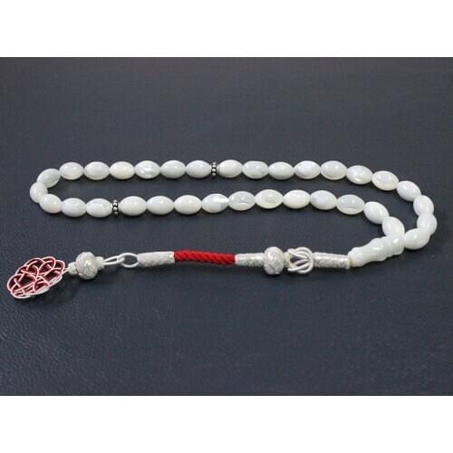 1000 Sterling Silver Handmade Rosary with Kazaz Tassel and Barley Cutting