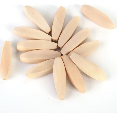 NEW DIY Wood Beads Handmade Unfinished Maple Wooden Beads with Holes Kids Irregular Jewelry Making Accessories 55*14mm 5Pcs