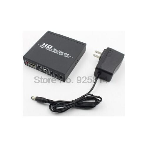 By dhl or ems 50pcs SCART/HDMI Input to Coaxial 3.5mm digital audio jack Hdmi output HD Video converter HDMI Converter