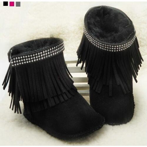 Newborn Baby Boots Winter First Walkers Fashion Baby Girls Shoes Fur Snow Super Warm Prewalkers Soft Sole No-slip Booties Booty