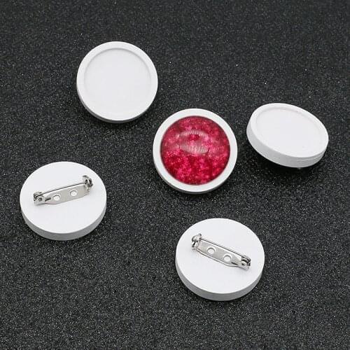 10pcs Lot Wood Brooch Base Brooches Wooden Cabochon and Stainless Steel Safety Pin Use for DIY Jewelry Making Wholesale Craft