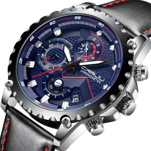 CRRJU Men Watch Male Leather Automatic date Quartz Watches Mens Luxury Brand Waterproof Sport Clock Relogio Masculin Reloje 2019