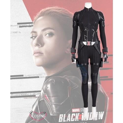 Black Cosplay Widow Costume Halloween Women Costumes Natasha Romanoff Costume Jumpsuit and Shoes