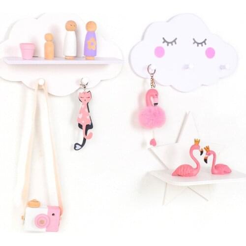 Nordic Style Wooden Shelves Wall Decoration Kids Children Room Storage Shelf Living Room Nursery Home Decor Organizer Wind Chime