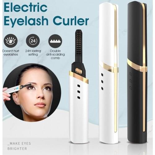 Electric Eyelash Curler USB Rechargeable Mini Adjusted Heated Eyelash Long Lasting Ironing Eyelash Curler Beauty Makeup Tool